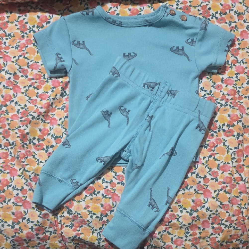 Carter's Teal Dinosaur Print 2 Piece